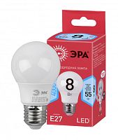 ЭРА Лампа светодиодная LED A55-8W-840-E27,груша,8Вт,нейтр,E27 (Б0032096)