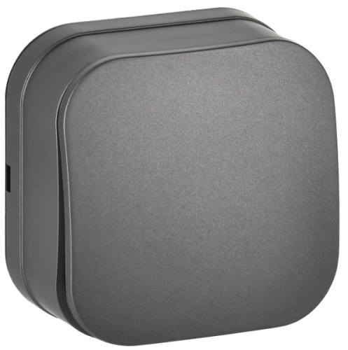 IEK GLORY Выключатель 1-клавишный для открытой установки 10А ВС20-1-0-ХСм сталь матовый  (EVH10-K46M-10)