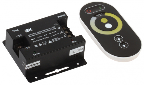 IEK Контроллер W-WW с ПДУ радио 2 канала 144w 12v 6A черный (LSC1-W-WW-144-RF-20-12-B)