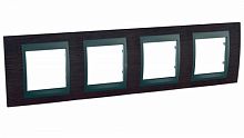 SCHNEIDER ELECTRIC UNICAtop Рамка 4 поста дерево  (венге/графит) (MGU66.008.2M3)