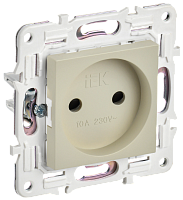 IEK SKANDY Розетка без заземления с защитными шторками 10А SK-R01B бежевый  (SK-R13-10-K10)
