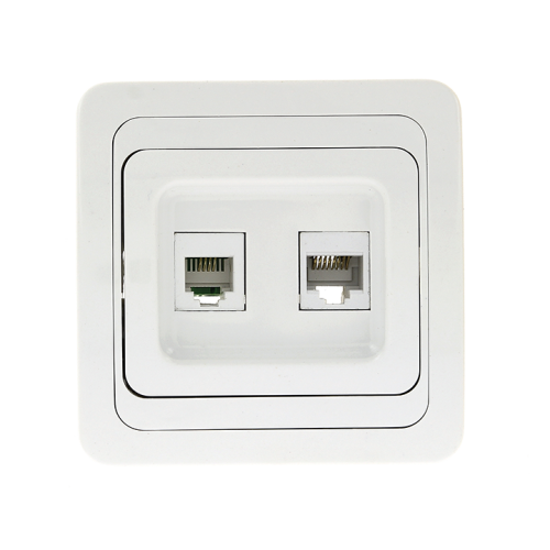 EKF Лондон Розетка RJ45+Phone белая (EEK00-135-10) фото 2