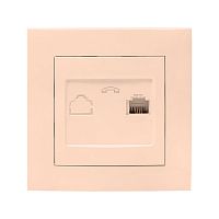 EKF Валенсия розетка телефонная RG-11 1-местная кремовая EKF PROxima (EWT01-034-20)