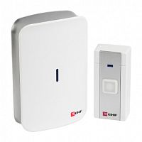EKF Звонок беспроводной на батарейках  (белый-серый 20 мелодий с индикацией 2х1.5В АA дистанция 120м) PR (DBB-D-002)