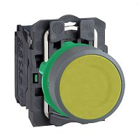 SCHNEIDER ELECTRIC Кнопка 22мм, желтая, с возвратом, монтаж заподлицо, 1НО, пластик C0 (XB5AA51C0)