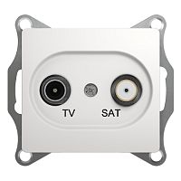 SCHNEIDER ELECTRIC GLOSSA Розетка телевизионная TV-SAT одиночная в рамку 1дБ белая (GSL000197)