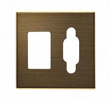 ABB Накладка для механизма VGA+TRS minijack разъёма/коннектора, серия SKY, цвет античная латунь  (8555.4 OE)  (2CLA855540A1201)
