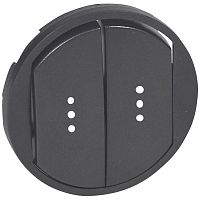 LEGRAND Celiane Лицевая панель выключателя/переключателя двухклавишный 067001/02/31/32 с подсветкой графит (067904 )