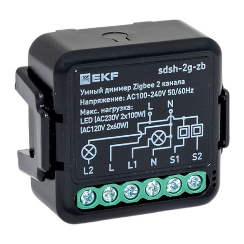 EKF Умный диммер в подрозетник 2-канальный Zigbee  Connect Select (sdsh-2g-zb)