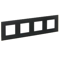 IEK SKANDY Рамка 4-местная SK-F24G стекло графит  (SK-M42-G-K53)