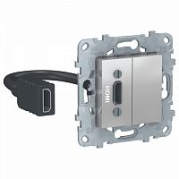 SCHNEIDER ELECTRIC Розетка UNICA NEW HDMI алюминий (NU543030)