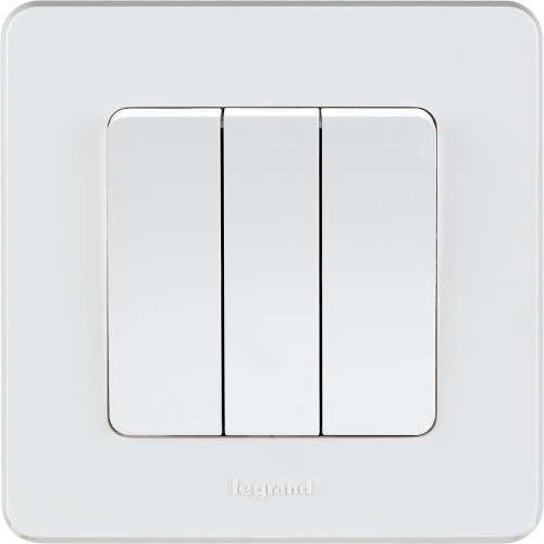 LEGRAND INSPIRIA Выключатель трехклавишный   для скрытого монтажа, цвет "Белый", увеличенный номинальный ток 20 А, напряжение ~250В. (673640) фото 7