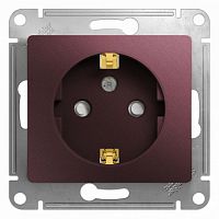SCHNEIDER ELECTRIC GLOSSA Розетка с заземлением со шторками баклажановый (GSL001145)