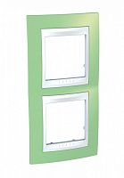 SCHNEIDER ELECTRIC UNICA-Хамелеон Рамка вертикальная 2 поста зеленое яблоко/белый (MGU6.004V.863)