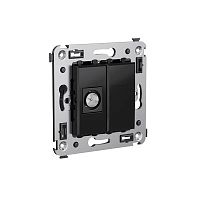 DKC Avanti Розетка TV в стену, проходная, ''Черный квадрат'' (4402513)