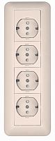 SCHNEIDER ELECTRIC Розетка 4 поста наружная с заземлением в сборе слоновая кость (RA16-411M-SI)