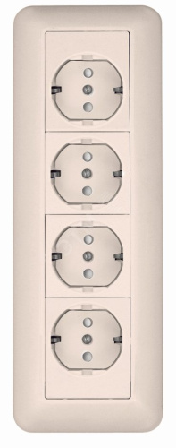 SCHNEIDER ELECTRIC Розетка 4 поста наружная с заземлением в сборе слоновая кость (RA16-411M-SI)