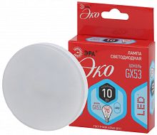 ЭРА Лампа светодиодная ECO LED GX-10W-840-GX53  (диод, таблетка, 10Вт, нейтр, GX53  (10/100/4800)  (Б0036544)