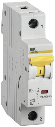 IEK Выключатель автоматический ВА 47-60 1Р 25А 6кА B (MVA41-1-025-B)