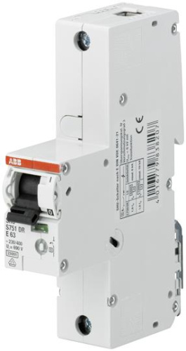 ABB Выключатель автоматический однополюсный 40А S751DR-K40 селективный (2CDH781010R0557)