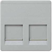 SIMON Адаптер на 2 RJ45(12) 75528-, 75540-, 75541-, 75544-39, широкий, шторки, S27, серый (27486-37)