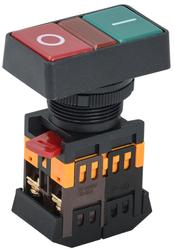 IEK Кнопка PPBB-30N I-O с подсветкой неон 1з+1р 240В (BBD20-PPBB-K51)