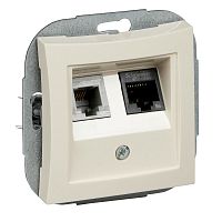 SCHNEIDER ELECTRIC ДУЭТ Розетка телефон/компьютер RJ11+RJ45 бежевая в рамку (WDE000285)