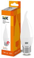 IEK Лампа светодиодная LED 7вт Е27 тепло-белый матовая свеча на ветру ECO (LLE-CB35-7-230-30-E27)