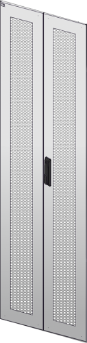 Дверь перфорированная двустворчатая для шкафа LINEA N 42U 600мм черная