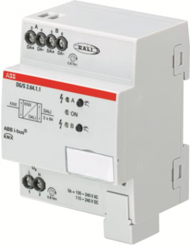 ABB Контроллер освещения DALI, Standart, 2 линии DG/S2.64.1.1 (2CDG110199R0011)