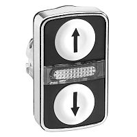 SCHNEIDER ELECTRIC Головка металлической двойной кнопки с подсветкой встроенный LED (ZB4BW7A1714)