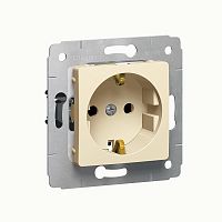 LEGRAND CARIVA Розетка с заземлением со шторками в рамку бежевая (773721 )