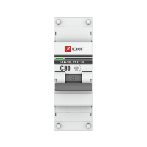 EKF Автоматический выключатель ВА 47-100 1P 80А  (C) 10kA  PROxima (mcb47100-1-80C-pro) фото 2