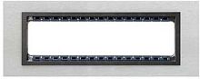 SIMON Рамка с суппортом на 8 узких модулей, S82C, нерж. сталь - графит (металл.им) (82887-37)