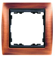 SIMON Рамка на 1 пост, S82, античная медь - графит (82814-36)