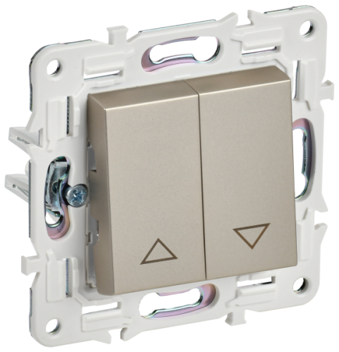 IEK SKANDY Выключатель жалюзи 10А SK-V12Sh шампань  (SK-V15-0-10-K37)
