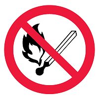 EKF Знак P 02 ''Запрещается пользоваться открытым огнем и курить'' ф200 мм, пластик ГОСТ Р 12.4.026-2001 (pn-p-02)