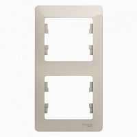 SCHNEIDER ELECTRIC GLOSSA Рамка 2-постовая вертикальная молочный (GSL000906)