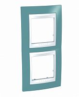 SCHNEIDER ELECTRIC UNICA-Хамелеон Рамка вертикальная 2 поста синий/белый (MGU6.004V.873)