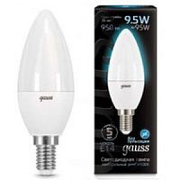 GAUSS Лампа светодиодная LED 9.5Вт E14 свеча,белый  (103101210)