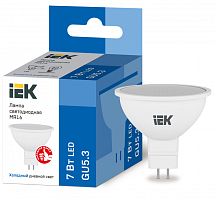 IEK Лампа светодиодная LED 7вт 230в GU5.3 дневной ECO (LLE-MR16-7-230-65-GU5)