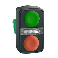SCHNEIDER ELECTRIC Головка кнопки двойная без маркировки + LED (ZB5AW7A3740)