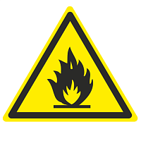 EKF Знак W 01 ''Пожароопасно. Легковоспламеняющиеся вещества'' 200х200х200 мм, пластик ГОСТ Р 12.4.026-2001 (pn-w-01)