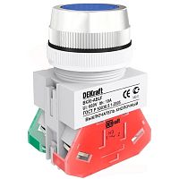 DEKRAFT Кнопка ABLF 30мм синяя 220В ВK-30 (25046DEK)