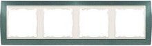 SIMON Рамка на 4 поста, S82, зеленая текстура - сл.кость (82744-65)