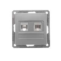 SCHNEIDER ELECTRIC W59 Розетка информационная двойная кат.5 в рамку матовый хром (RSI-251TK5E-5-86)