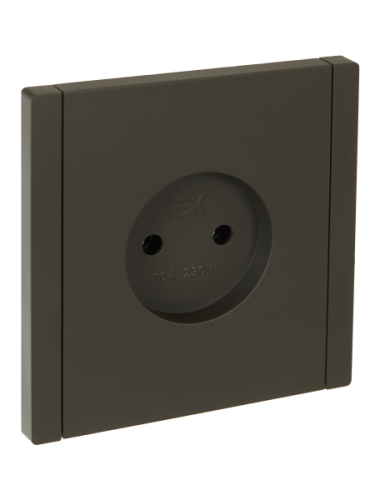 IEK FORTE&PIANO Розетка 1-местная без заземления без защитных шторок винтовое крепление 10А FP318 серый  (FP-R10-10-K03)