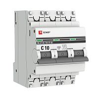 EKF Выключатель автоматический трехполюсный 10А C ВА 47-63 6кА PROxima (mcb4763-6-3-10C-pro)
