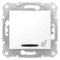 SCHNEIDER ELECTRIC Sedna Выключатель кнопочный с символом ЗВОНОК с подсветкой белый SDN1600421 (SDN1600421)