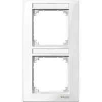 SCHNEIDER ELECTRIC Рамка 2 поста с полем для надписи M-PLAN вертикальная белый (MTN513219)